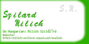 szilard milich business card